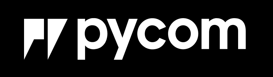 White logo on black for IOT company Pycom